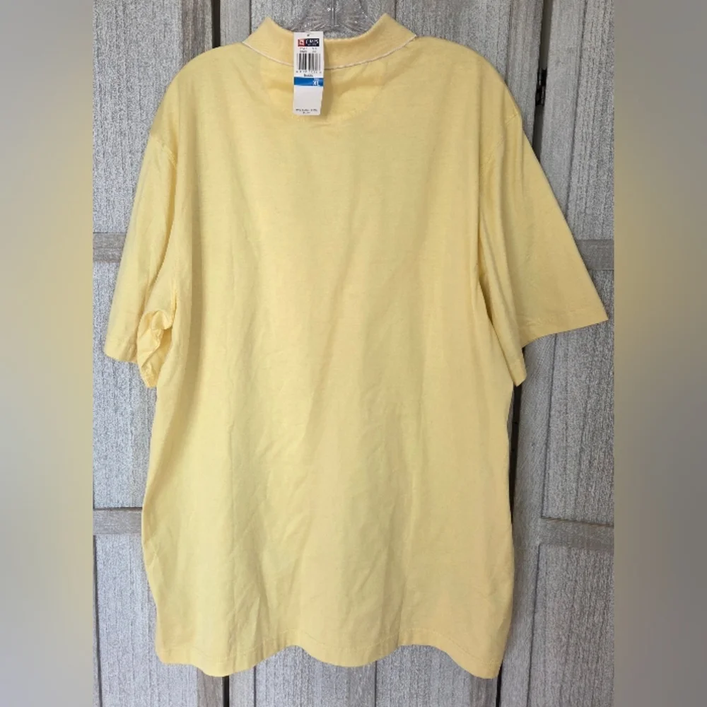 New Chaps Short Sleeve Polo Shirt Mens Size XL Yellow 100% Cotton Golf Preppy